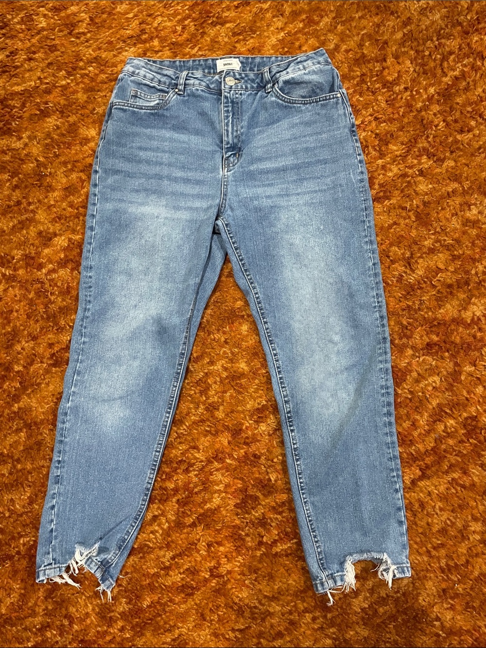 Refuge Mom denim jeans with distressed hems